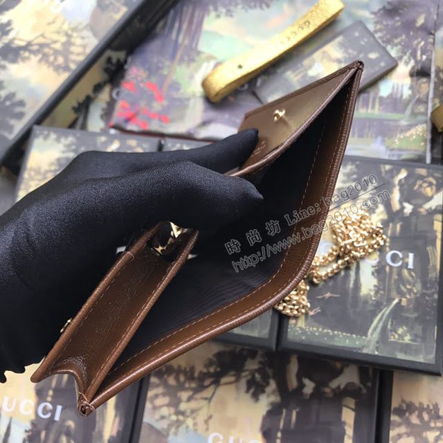 Gucci錢包 古馳新款女錢包 自然摔牛皮 Gucci三折短錢包 456122 紅全皮  gdj1179